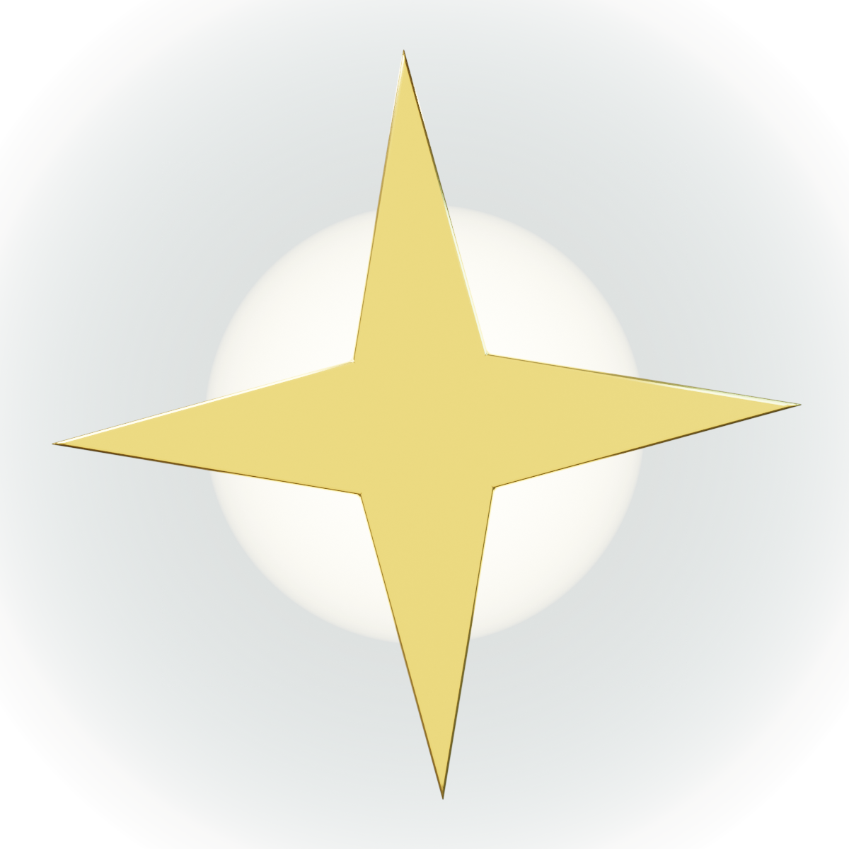 Aether &mdash; 3D four-pointed star icon